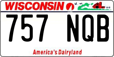 WI license plate 757NQB
