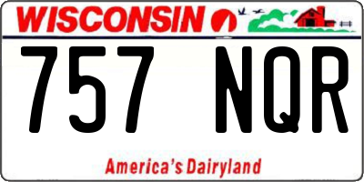 WI license plate 757NQR