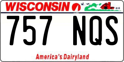 WI license plate 757NQS