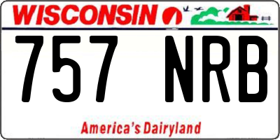 WI license plate 757NRB