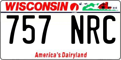 WI license plate 757NRC