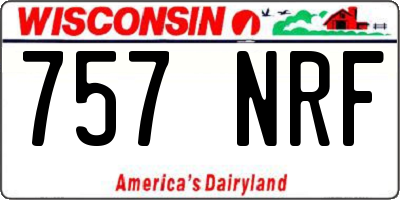 WI license plate 757NRF