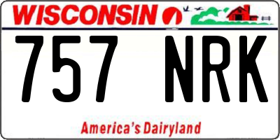 WI license plate 757NRK