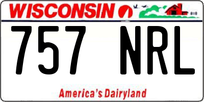WI license plate 757NRL