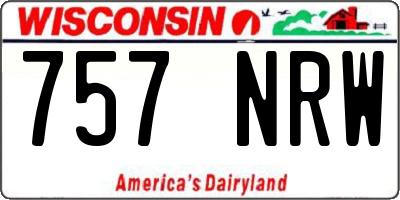 WI license plate 757NRW