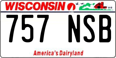 WI license plate 757NSB