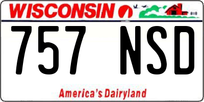 WI license plate 757NSD