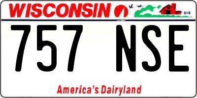 WI license plate 757NSE