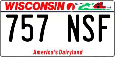 WI license plate 757NSF