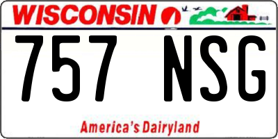 WI license plate 757NSG