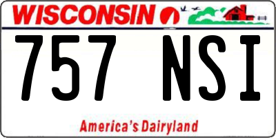 WI license plate 757NSI