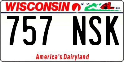 WI license plate 757NSK