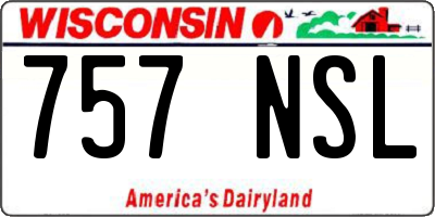 WI license plate 757NSL