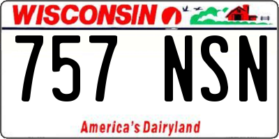 WI license plate 757NSN