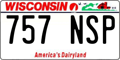 WI license plate 757NSP