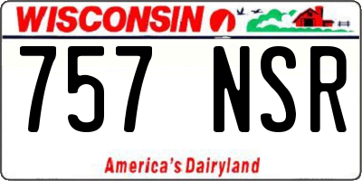 WI license plate 757NSR
