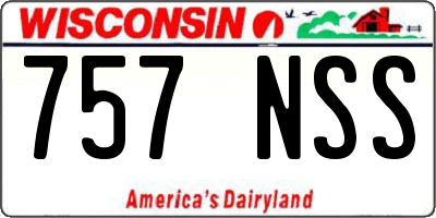 WI license plate 757NSS