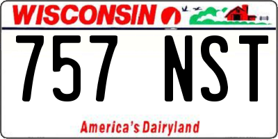 WI license plate 757NST