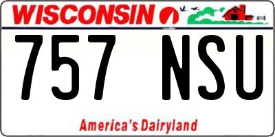 WI license plate 757NSU