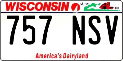 WI license plate 757NSV