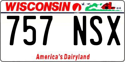 WI license plate 757NSX