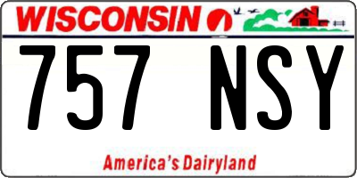 WI license plate 757NSY