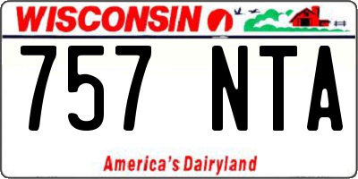 WI license plate 757NTA