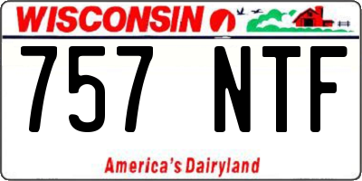 WI license plate 757NTF