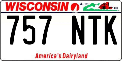 WI license plate 757NTK