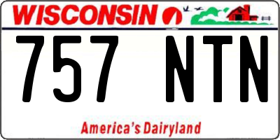 WI license plate 757NTN