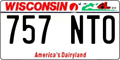 WI license plate 757NTO
