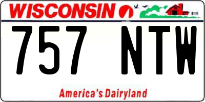 WI license plate 757NTW