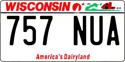 WI license plate 757NUA