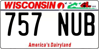 WI license plate 757NUB