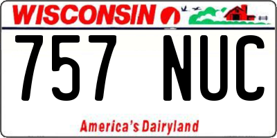WI license plate 757NUC