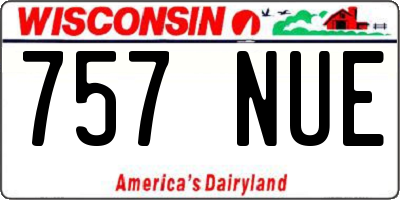 WI license plate 757NUE
