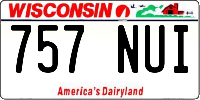 WI license plate 757NUI