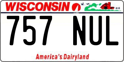 WI license plate 757NUL