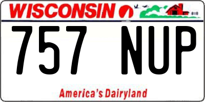 WI license plate 757NUP