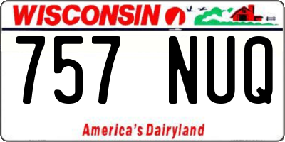 WI license plate 757NUQ