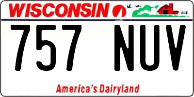 WI license plate 757NUV