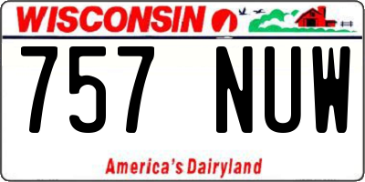 WI license plate 757NUW