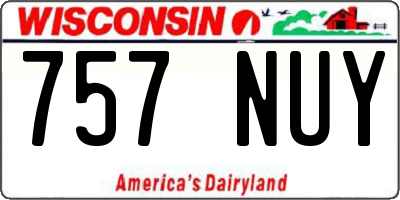 WI license plate 757NUY