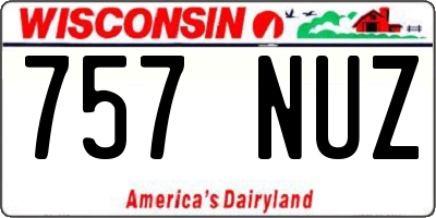 WI license plate 757NUZ