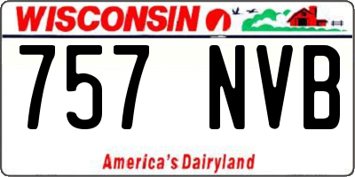 WI license plate 757NVB