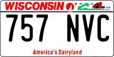 WI license plate 757NVC