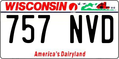 WI license plate 757NVD