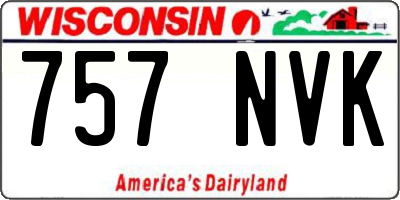 WI license plate 757NVK