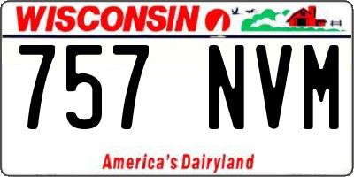 WI license plate 757NVM