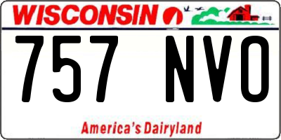 WI license plate 757NVO
